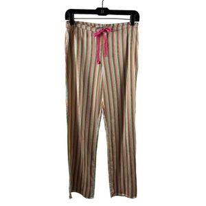 Victoria’s Secret Silk Multi Colored Striped Pajama Pants Small Loungewear